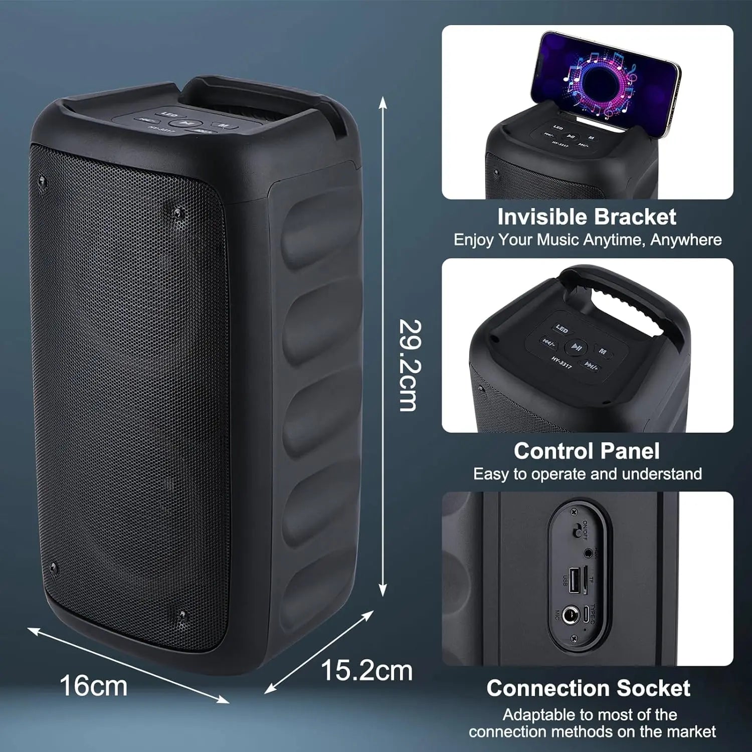 Ultimate Portable Bluetooth Speaker & Karaoke Machine with LED Lights - Perfect for Parties & Outdoor Fun!